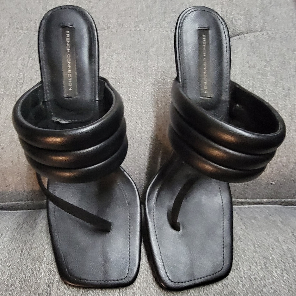 French Connection Elegant Black Sandals Size 8.5